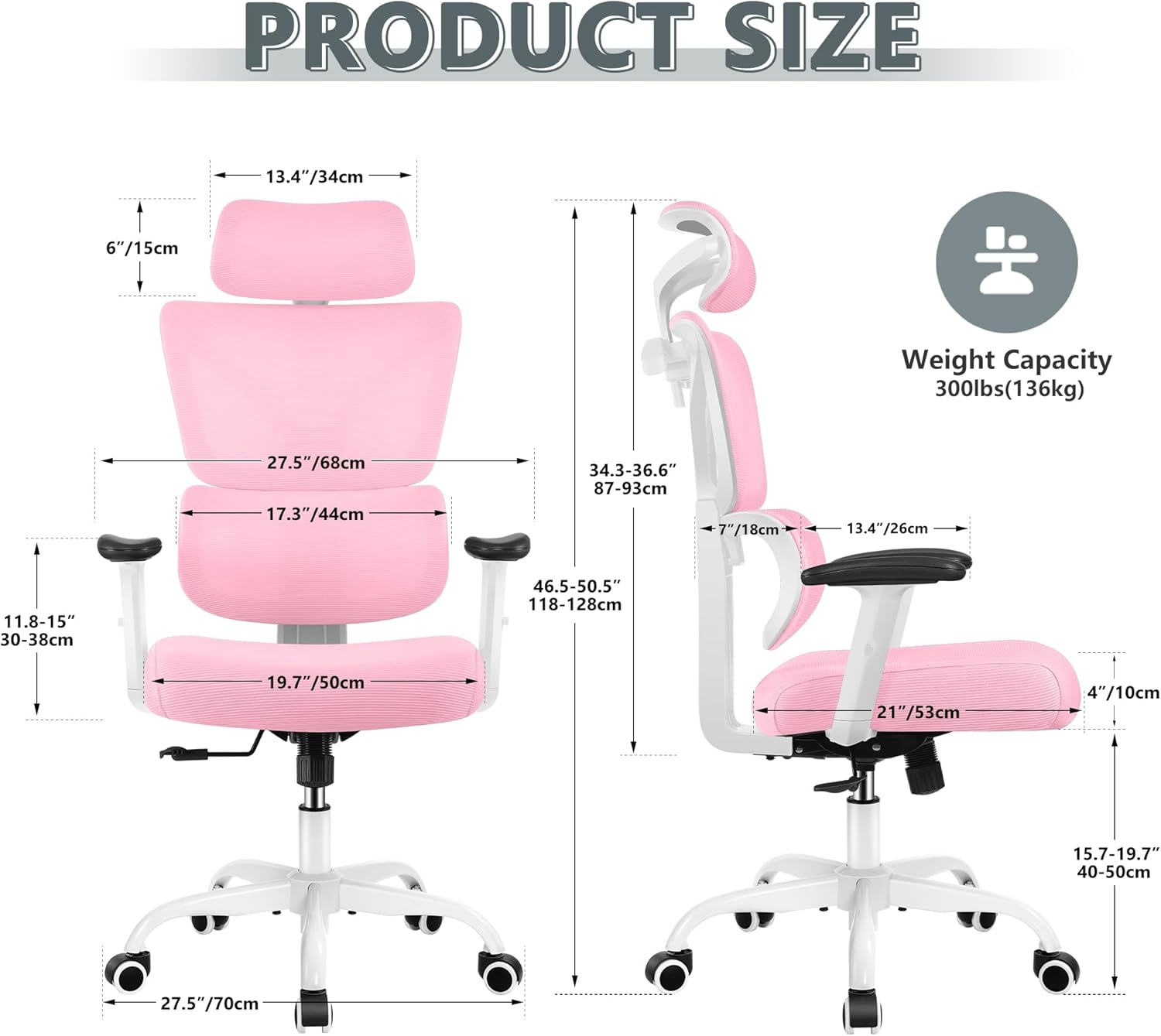 Silla de oficina ergonómica, silla de escritorio con respaldo alto, silla...