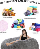 Puf, funda gigante de piel para adultos y niños (sin relleno), cómoda y...