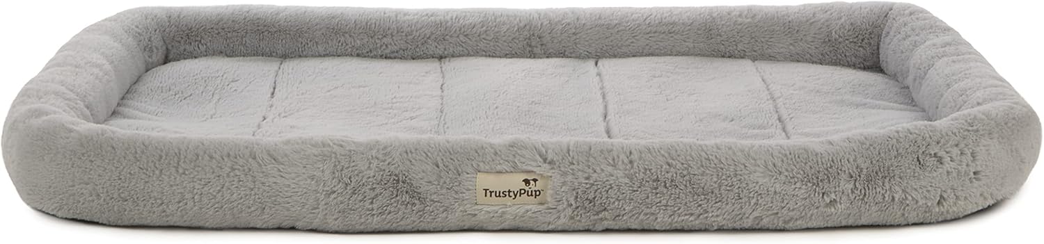 TrustyPup Cama acolchada para perro, ideal para jaulas, color gris, grande