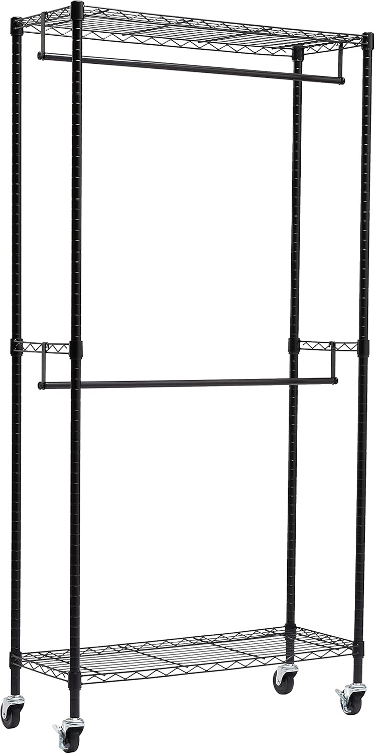 Tienda Basics WI-GAR1436B - Estante organizador de armario con ruedas,...
