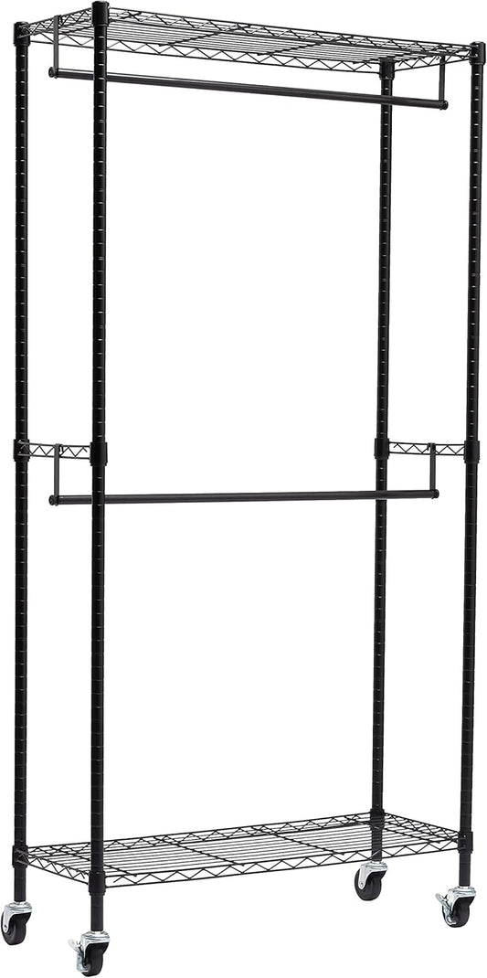 Tienda Basics WI-GAR1436B - Estante organizador de armario con ruedas,...