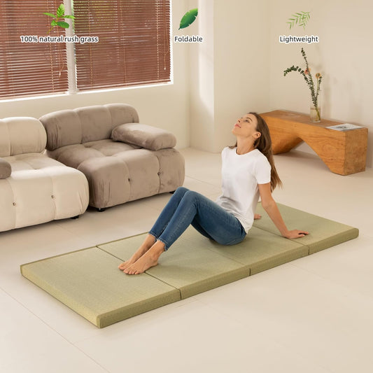 Tatami Mat Colchón grueso japonés para piso, cama individual de tatami de