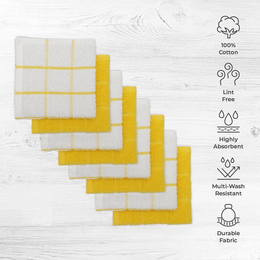 Paño de toalla de 100 % algodón, paquete de 8 trapos de 12 x 12 pulgadas, súper