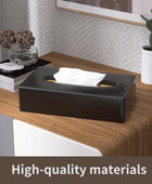 Funda para caja de pañuelos, dispensador rectangular negro montado en la pared,...