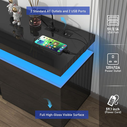 Soporte de TV LED para TV de 85 pulgadas, moderno soporte de TV para juegos con