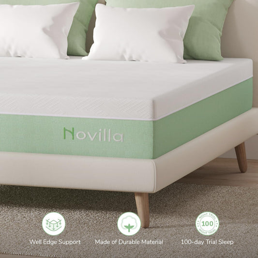 Novilla Colchón individual XL, colchón de espuma viscoelástica de gel de 10
