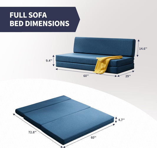 Sofá cama plegable, sofá cama plegable, cama de invitados, colchón de espuma