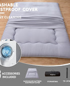 Colchón de futón japonés plegable de tatami, tapete de dormir enrollable con...