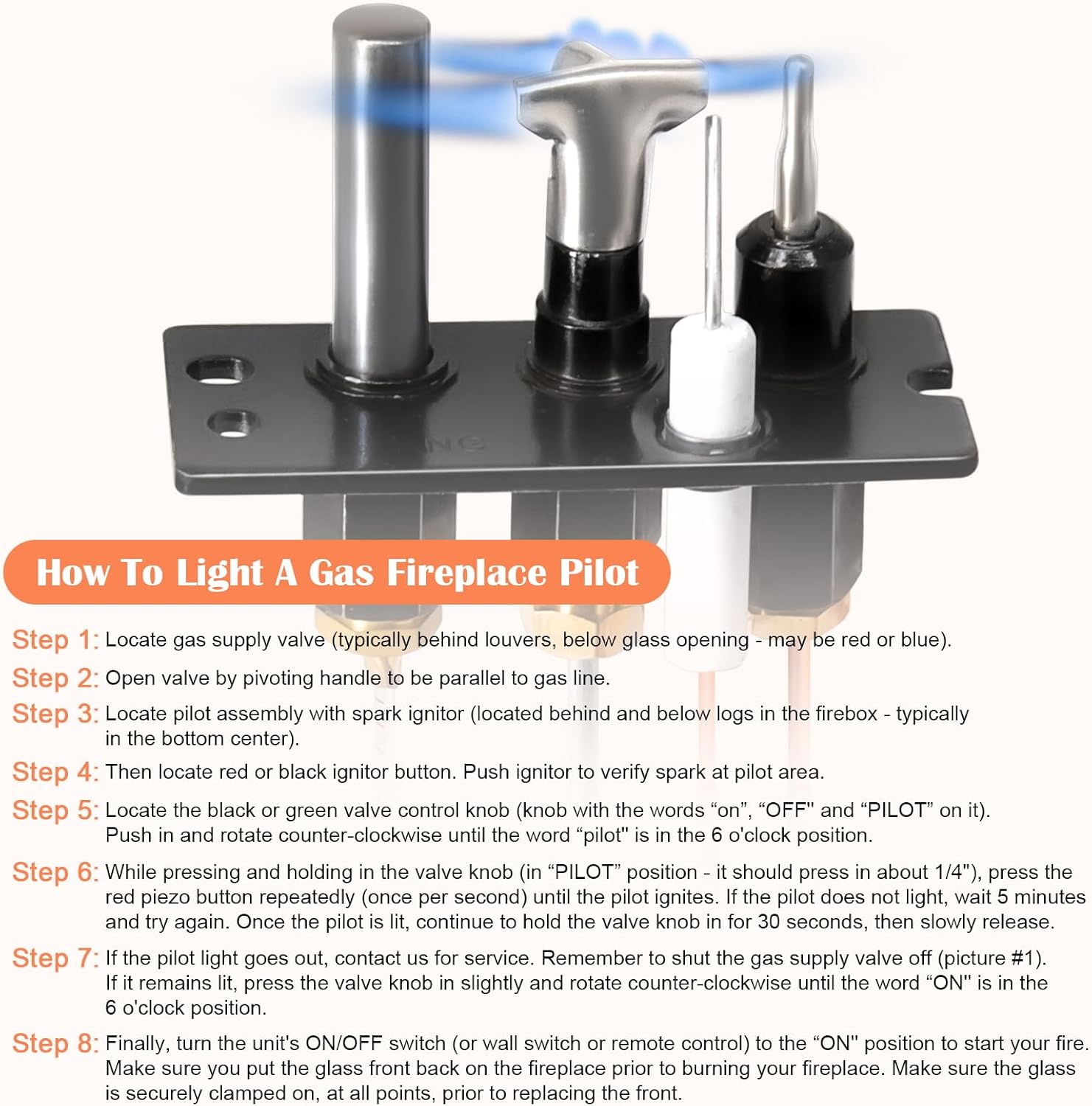Hiorucet 4021-736 Kits de montaje piloto de gas natural (NG) para calefactor,...