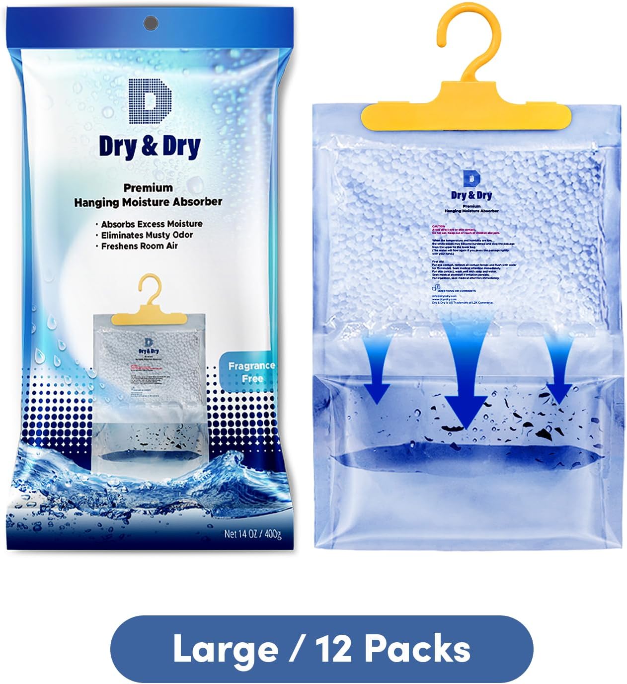 Dry & Dry Paquete de 12 deshumidificadores absorbentes de humedad de primera...