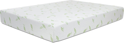 Anula Colchón de espuma viscoelástica de té verde individual XL de 10 pulgadas,