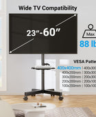 PERLESMITH Soporte de TV móvil para televisores de pantalla LCD LED...