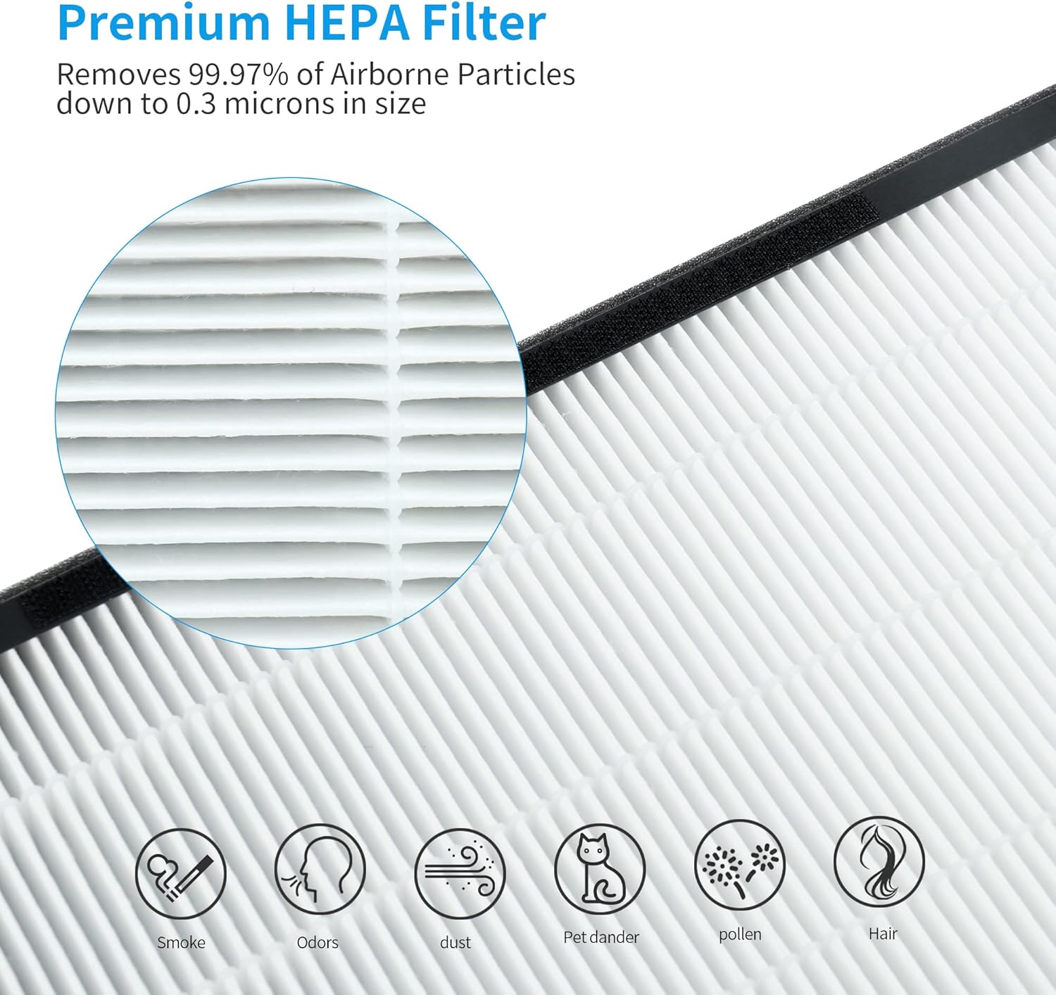 Juego de 2 filtros de repuesto de 8L compatibles con purificador de aire...