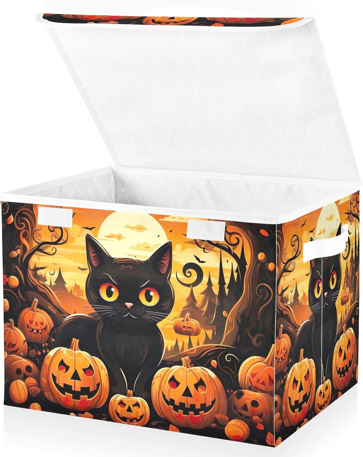 GAIGEO Gato sosteniendo con cubo de caramelo, cajas de almacenamiento de tela...