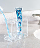 InterDesign Med+ - Soporte para cepillo de dientes dividido de plástico sin...