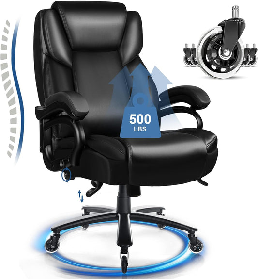 Waleaf Silla de oficina grande y alta de 500 libras, silla de oficina ejecutiva...