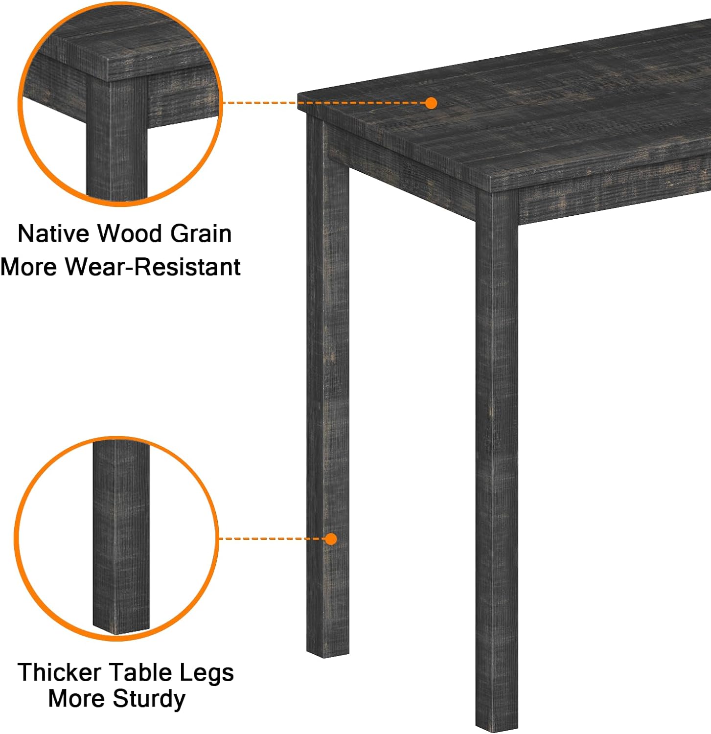 Juego de mesa de comedor de 3 piezas para 2, mesa de bar y sillas, mesa con 2