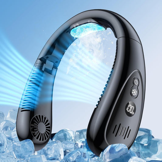 Aire acondicionado de cuello, ventilador de cuello portátil de 5000 mAh con...