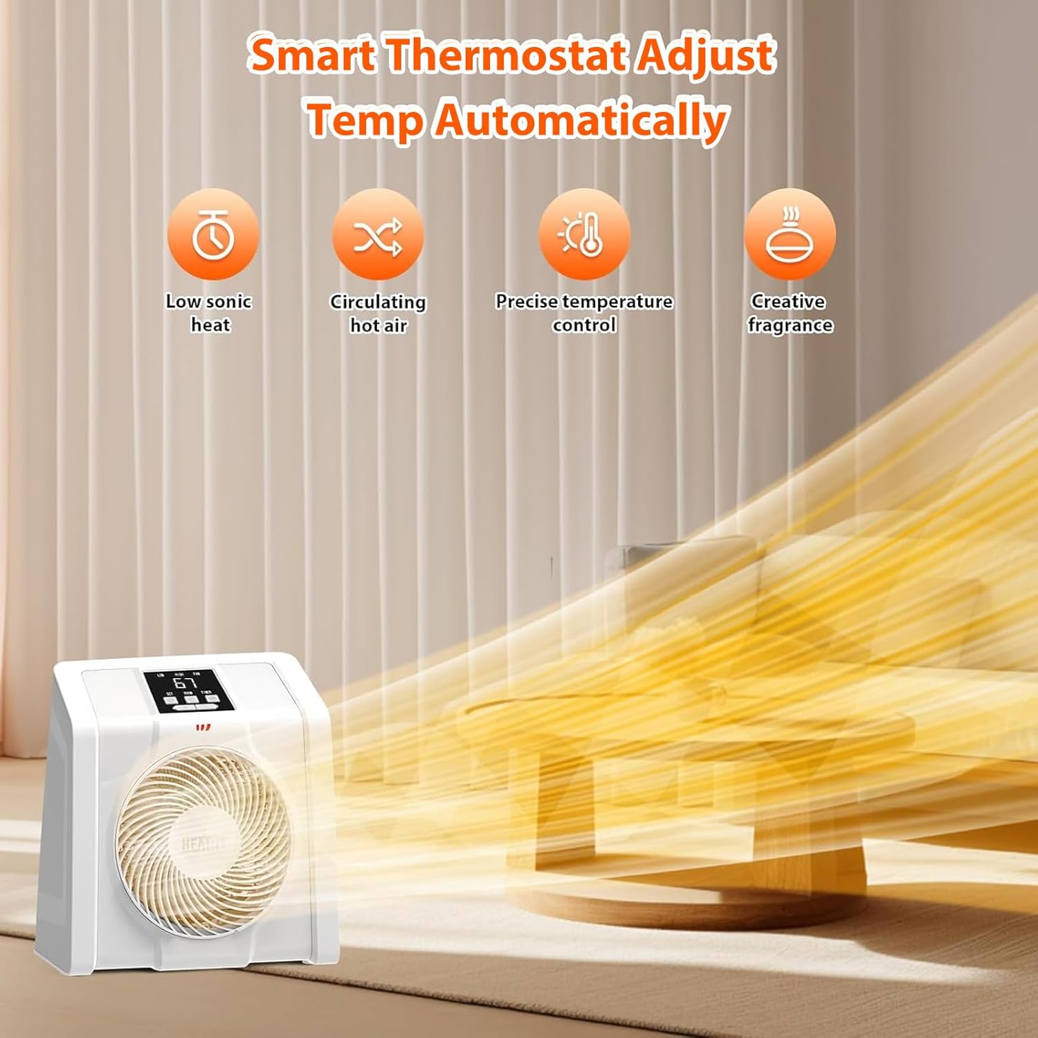 HEATIT Calentador de espacio para interiores, pantalla digital con termostato,...