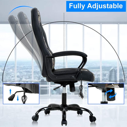 Silla de oficina para videojuegos, silla de escritorio ergonómica con respaldo