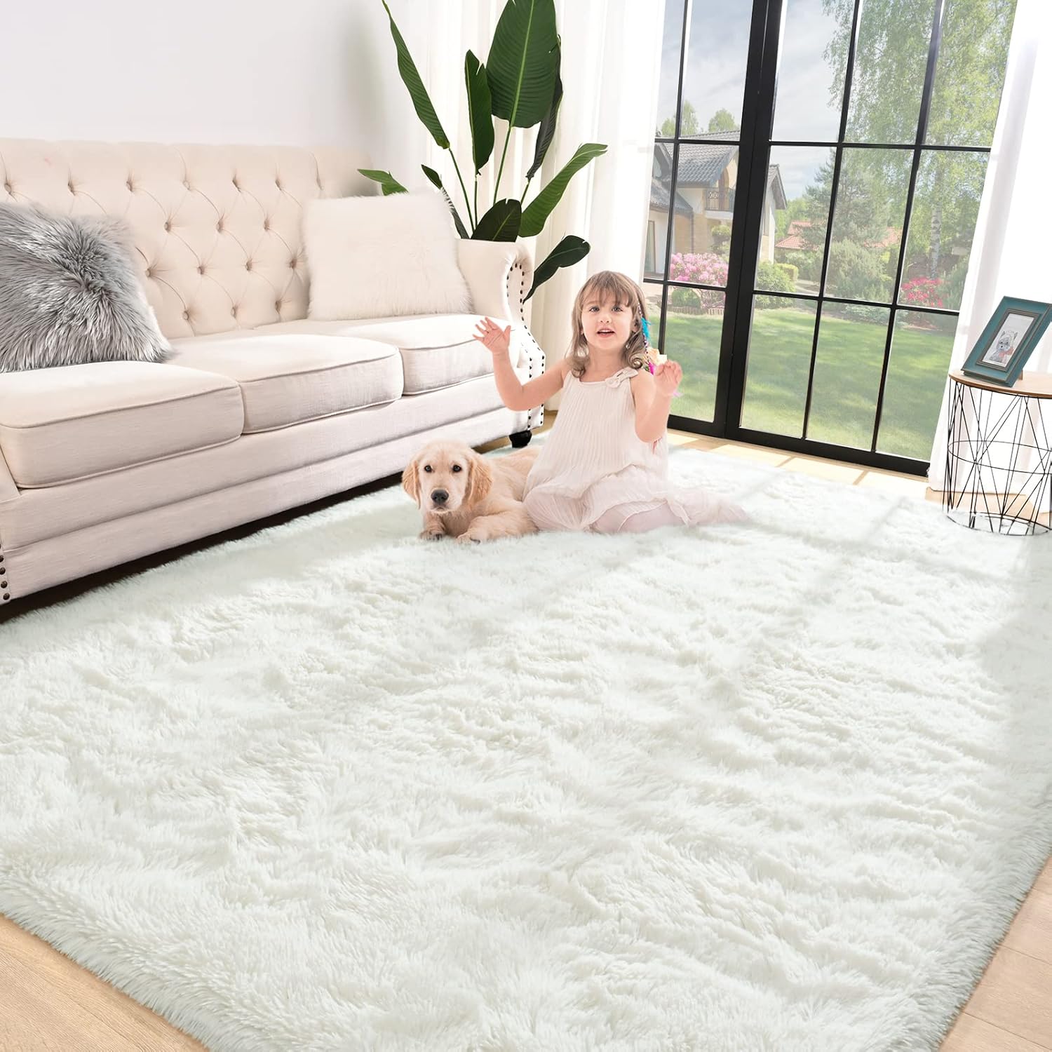 Jelymark - Alfombra de interior peluda, mullida y supersuave para dormitorio,...