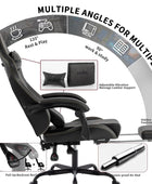 Silla de juegos con reposapiés, silla ergonómica para computadora, cojín lumbar...