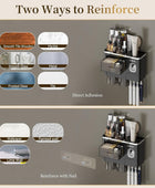 MOPMS Portacepillos de dientes, montaje en la pared para baño, dispensador...