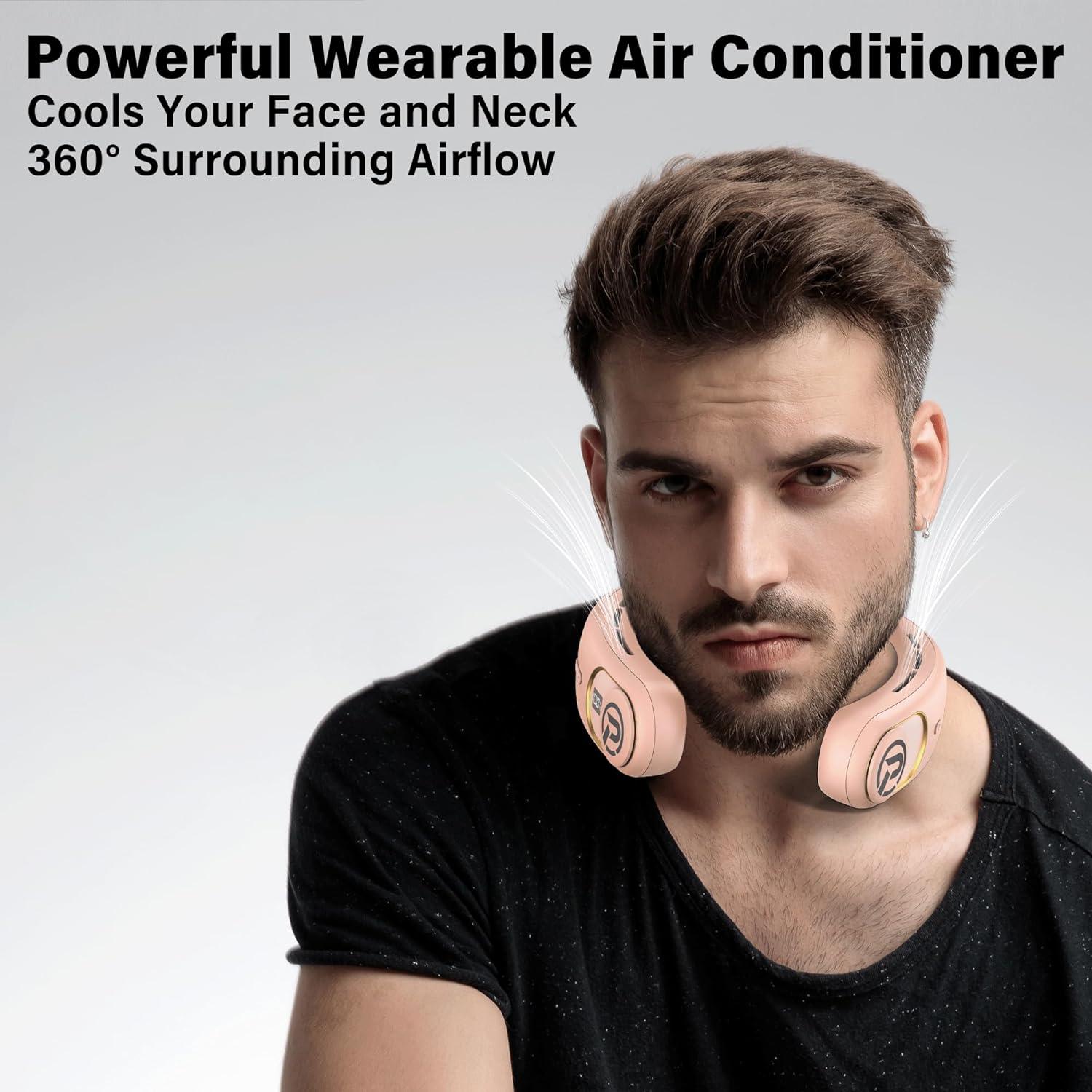 Aire acondicionado para el cuello, ventilador de cuello recargable sin aspas de