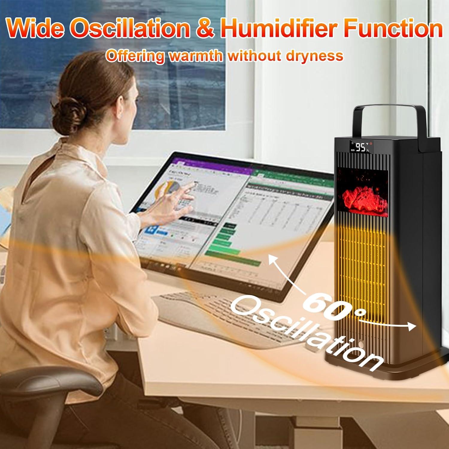 Space Heater 2024 New Version, Space Heater Indoor with Infrared Sensor & Mini