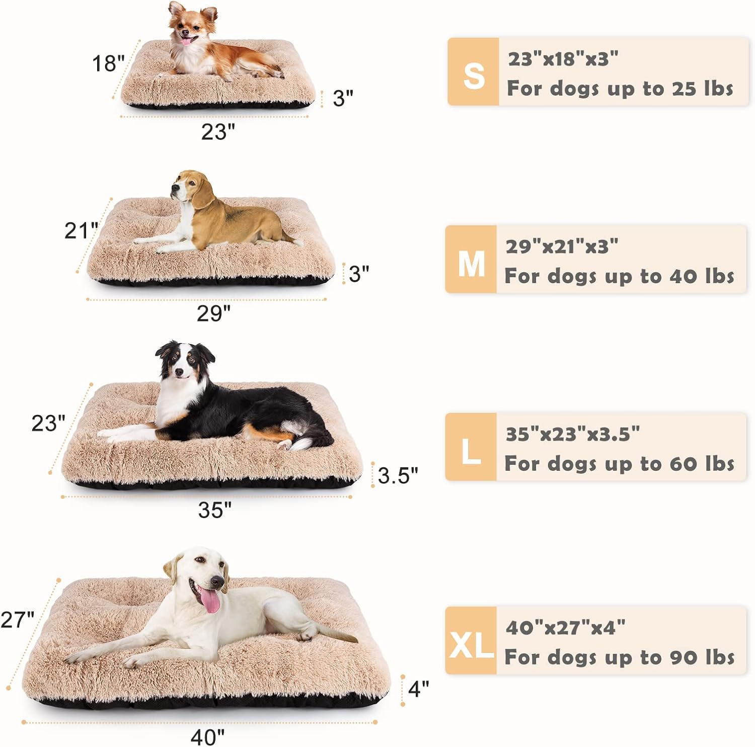 JOEJOY Almohadilla para cama grande para perro, ultra suave, relajante,...