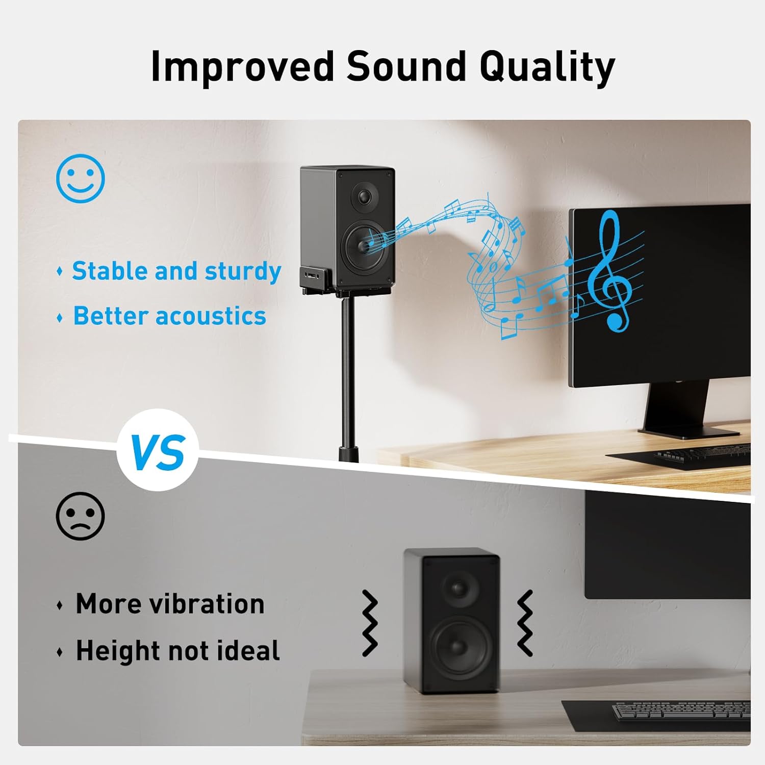 PERLESMITH Soportes universales para altavoces de sonido envolvente, altura...