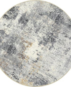 Lahome Alfombra redonda moderna abstracta  3 pies, color gris, alfombra...