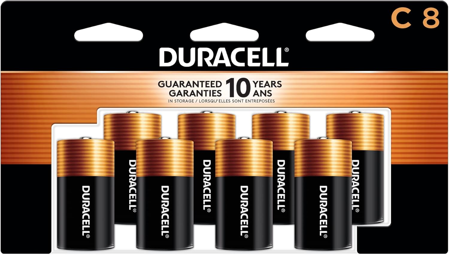 Pilas alcalinas Duracell Plus, tamaño C, 1.5 V DC, propósito general...