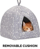 Furhaven Cueva de cama para gatos de interior y perros pequeños, lavable y...