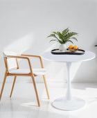 Mesa redonda blanca, mesa de comedor moderna, mesa de tulipán de 24 pulgadas,