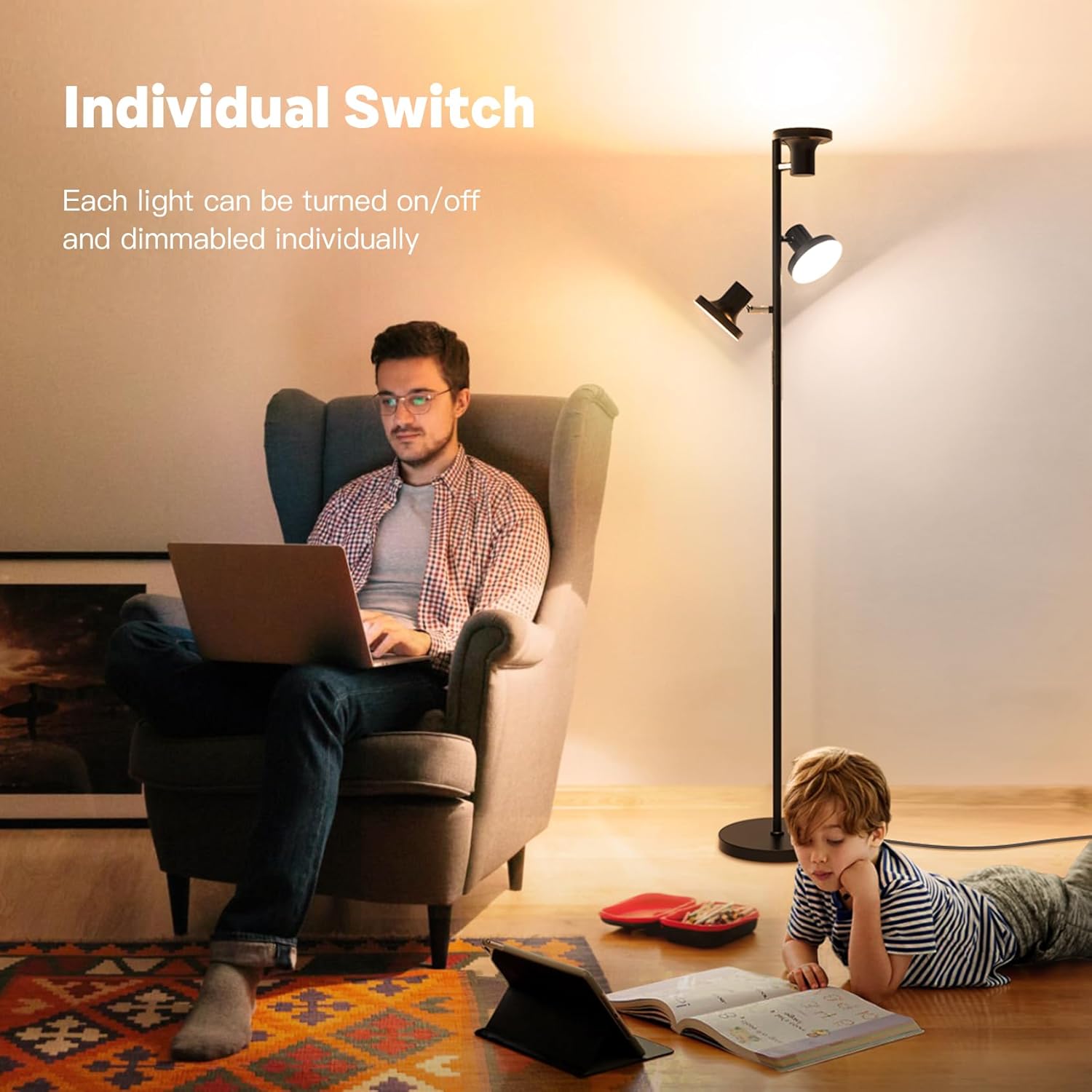 Lámpara De Pie LED De 36 W, Moderna Lámpara De Pie Regulable Con Control Remoto Y Táctil