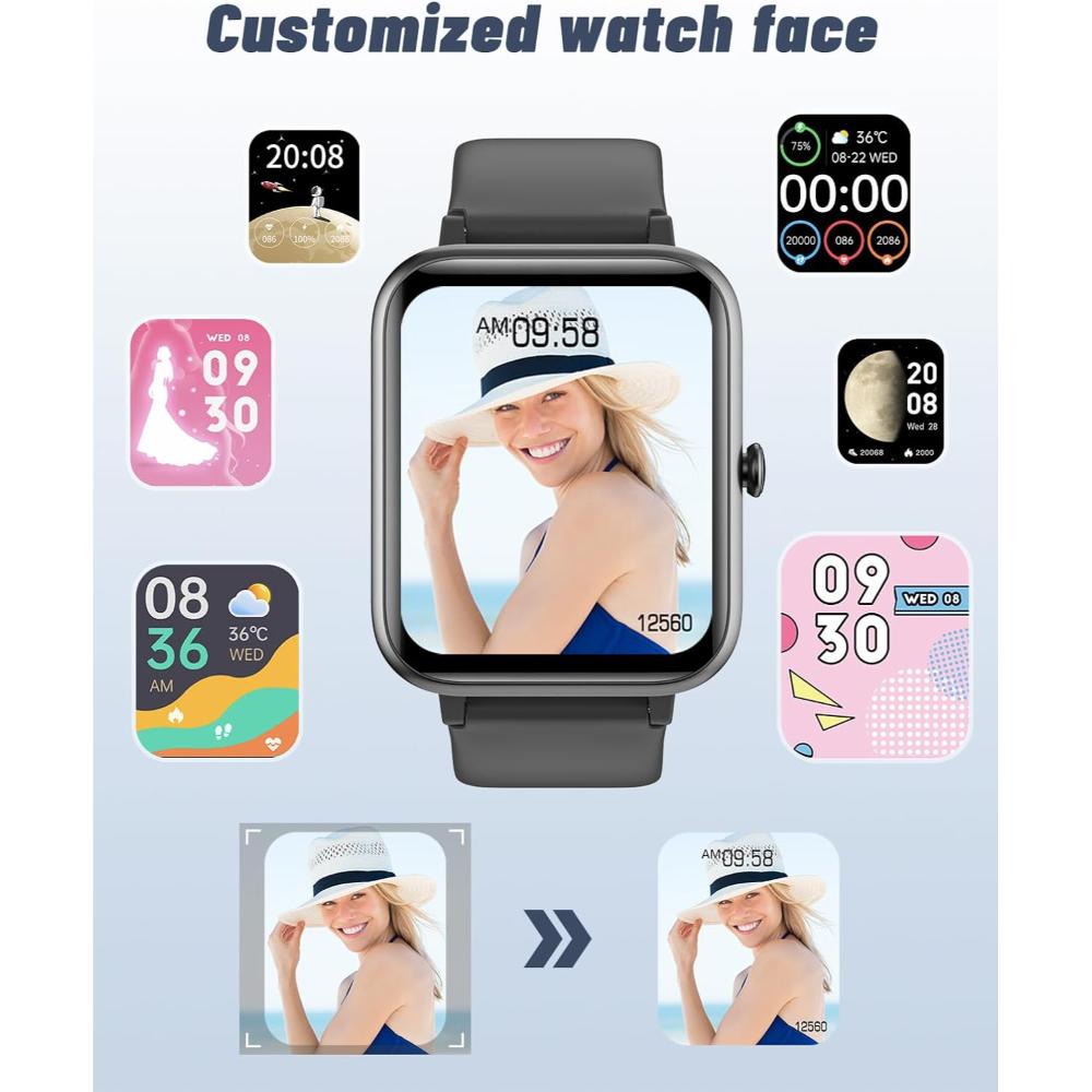 Reloj inteligente para teléfonos iOS y Android, unisex, con IP68
