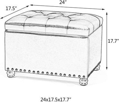 Joveco Otomana rectangular de 24 pulgadas con almacenamiento para sala de...