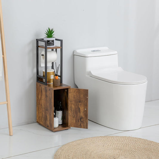 Armario de almacenamiento de baño pequeño, organizador de baño de lado estrecho...