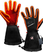5V Lightweight Battery Heated Gloves for Women Waterproof Membrane, 3 Heat