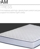 Base de cama Quickbase de metal de 14 pulgadas con colchón de espuma de alta...
