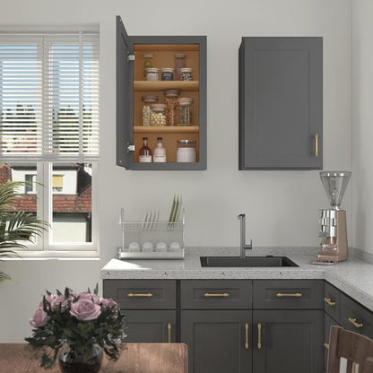 LOVMOR Armario de pared y armario de cocina, botiquín, gabinete de baño montado