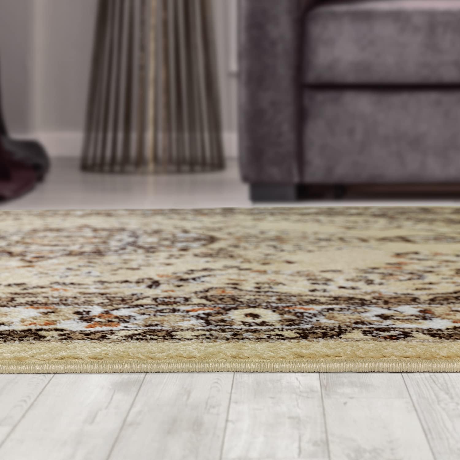 Antep Rugs - Alfombra oriental de 5 x 7 con medallón tradicional para interior...