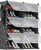 Organizador de almacenamiento de zapatos, 24 pares de zapatero de plástico con...