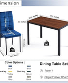 Juego de mesa de comedor de 5 piezas para 4,4 sillas de cocina con cojín de