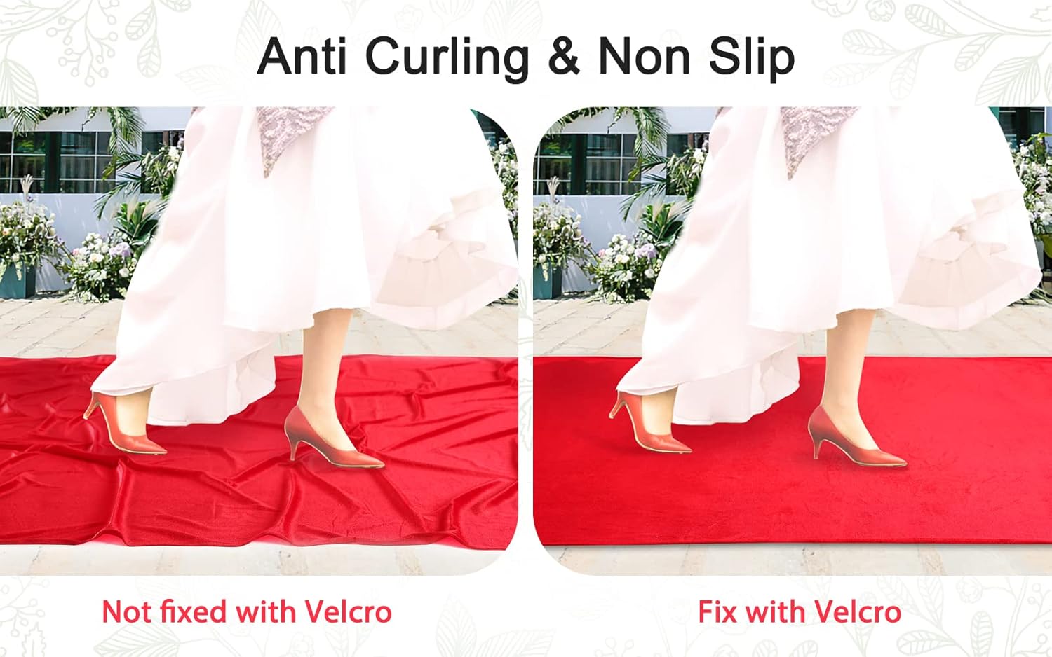 Alfombra de pasillo de terciopelo rojo de 4.5 x 20 pies para eventos de fiesta