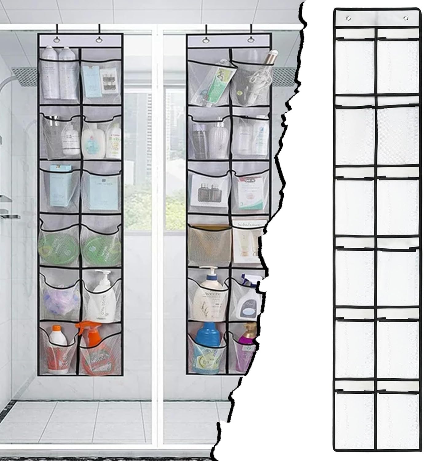 2 Pack Door Hanging Shoe Organizer, 12 Mesh Pockets,Space Saver for Closet Shoe