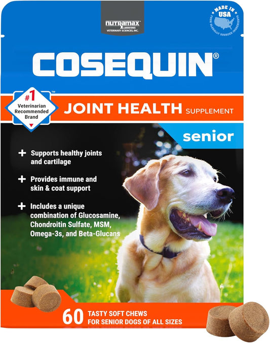 Cosequin Suplemento de salud articular para perros mayores - Con glucosamina,...
