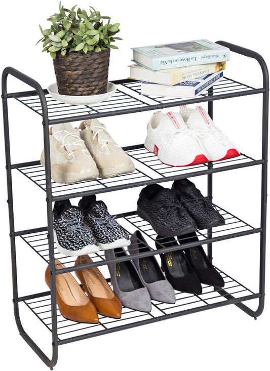 Zapatero de metal de 4 niveles organizador de almacenamiento de zapatos