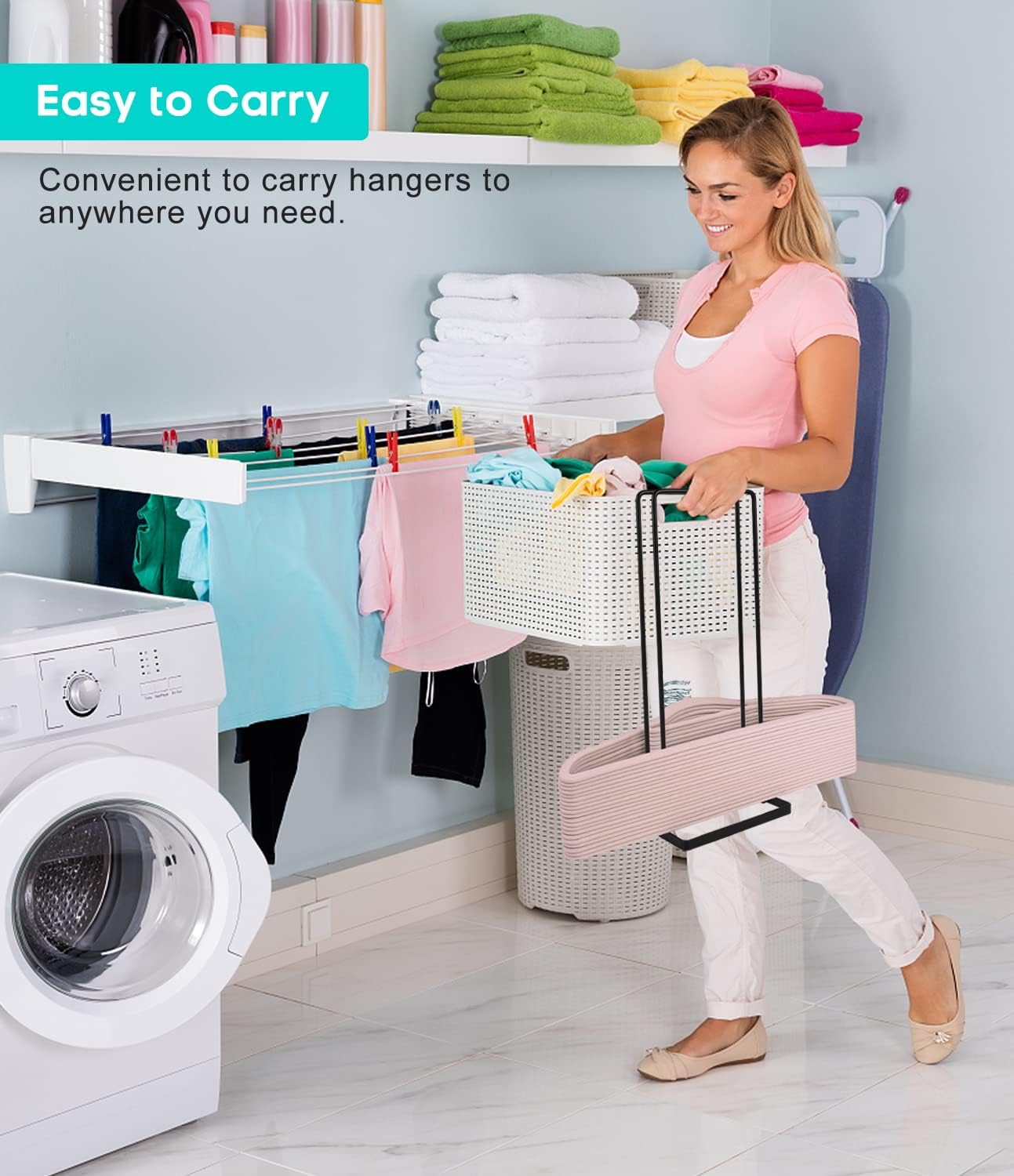 Paquete de 2 soportes apilables de almacenamiento, organizador de perchas para